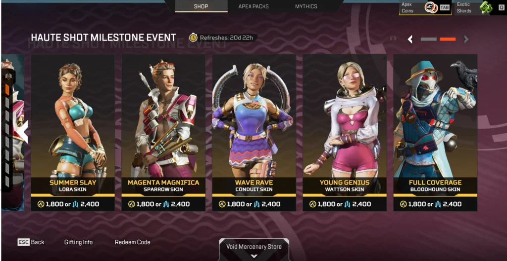 Apex Legends Store Update – July 15: Haute Shot Milestone Event, Retro Skins - Shop - ALegends Apex Legends Store Update – July 15: Haute Shot Milestone Event, Retro Skins - Shop - ALegends